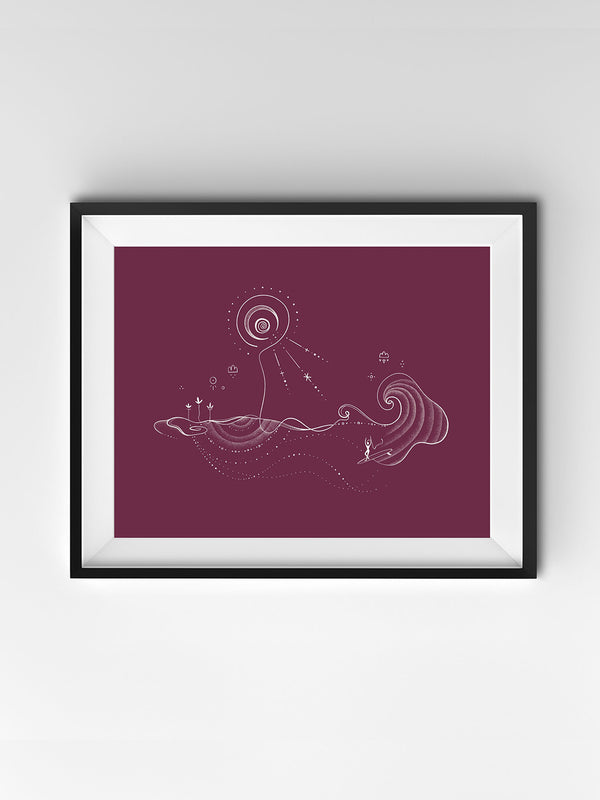 Moonlight Waves Print