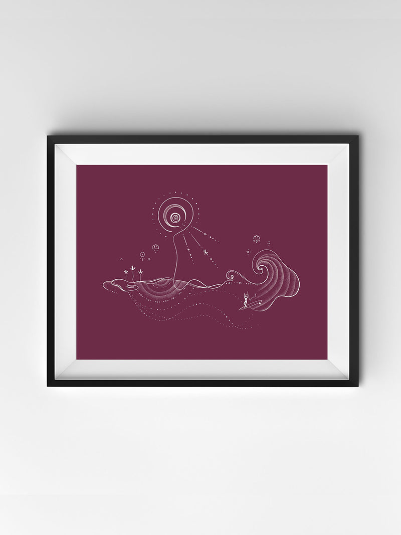 Moonlight Waves Print