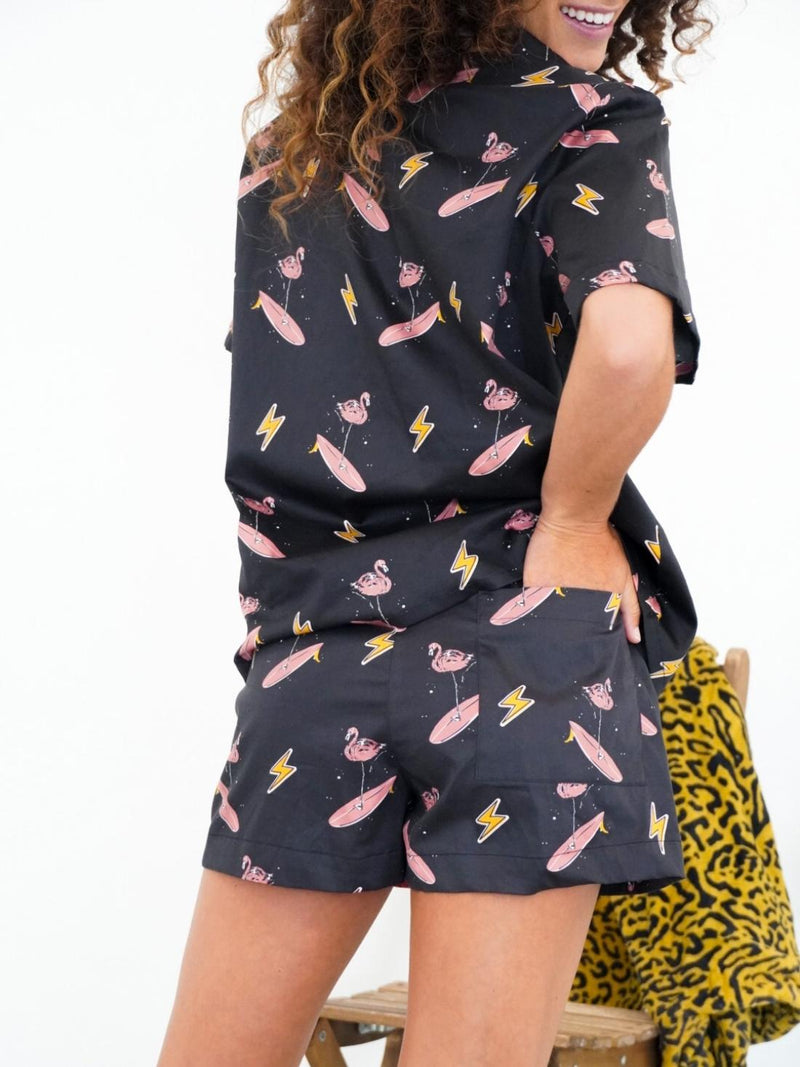 Single Flamingo Aloha Shorts
