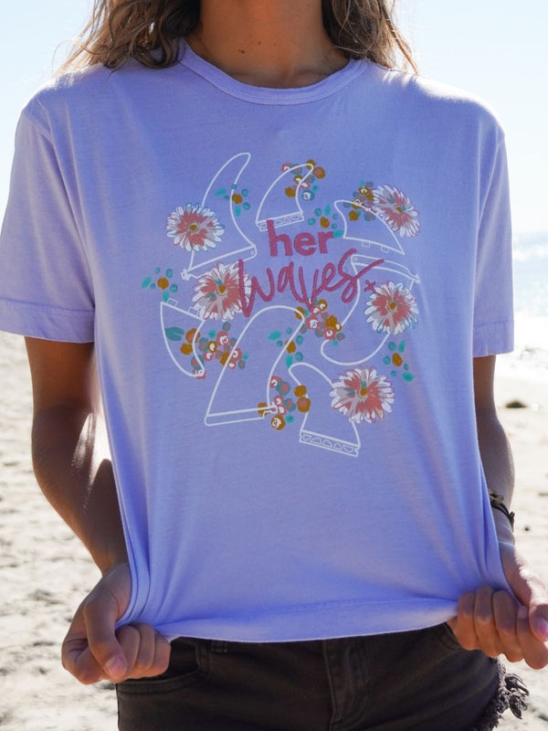 Her Waves Embroidered Boxy Tee