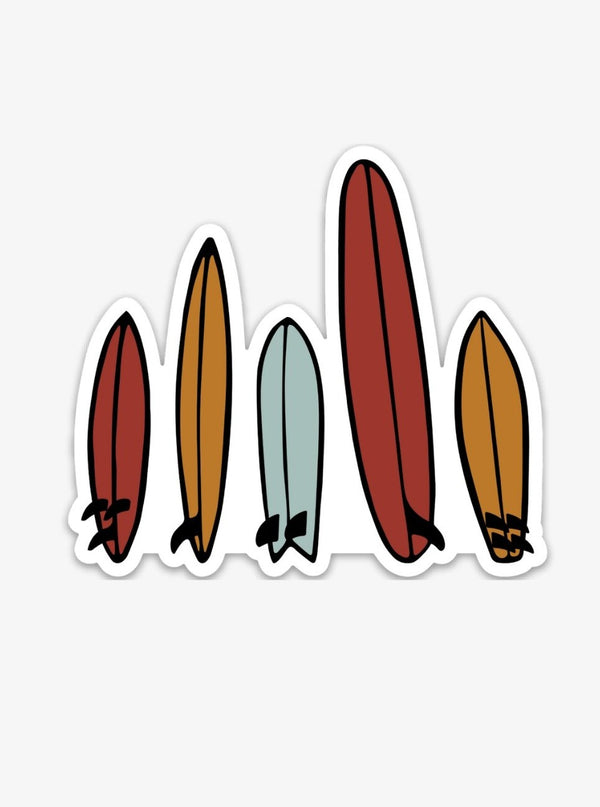 Surf Rainbow Wave Sticker Decal - Vintage Surfboard & Skate Design, SC007471WHT-EN01